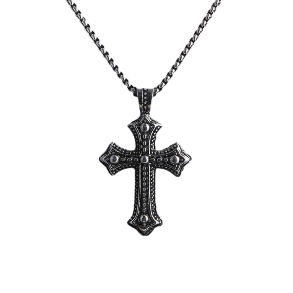 Black cross pendant necklace 